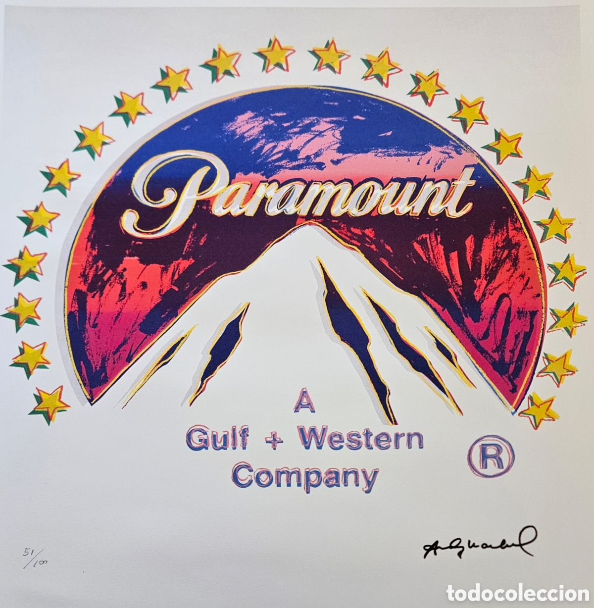 Arte: Litograf&iacute;a Andy Warhol. Paramount. Ed. Limitada 100 ejemplares - Foto 1