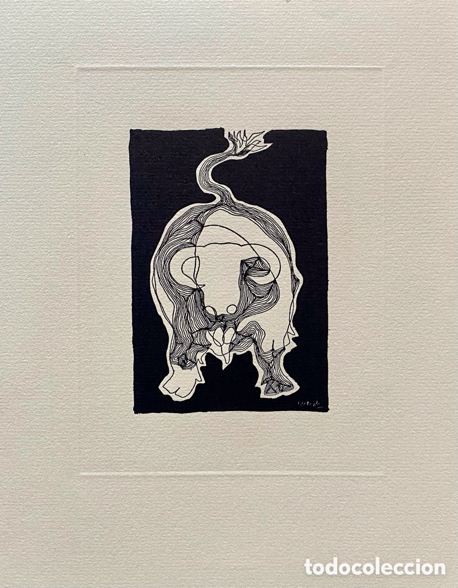Arte: Litograf&iacute;a Pedro Sobrado el toro - Foto 1