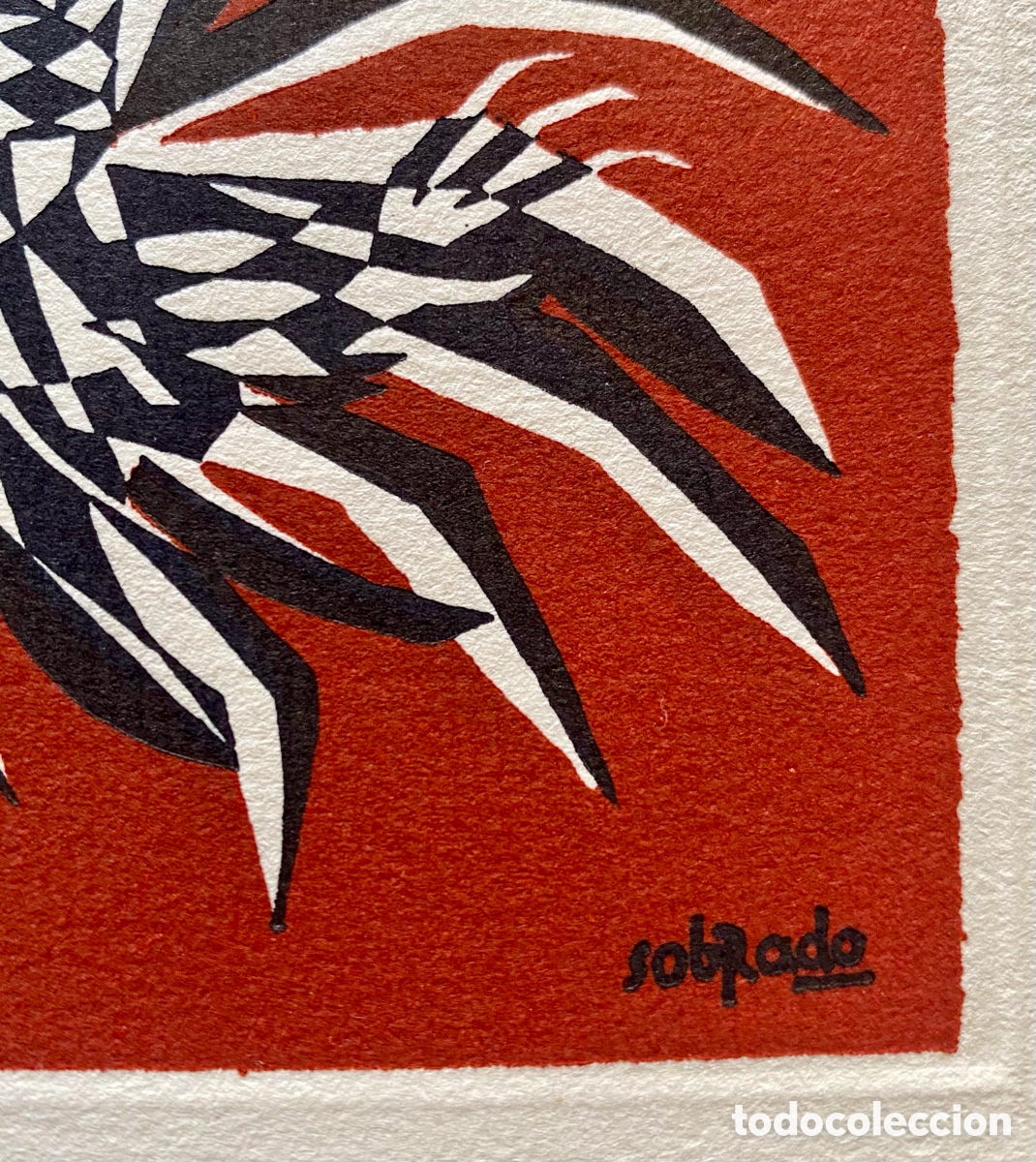 Arte: Litograf&iacute;a Pedro Sobrado combate de gallos - Foto 3