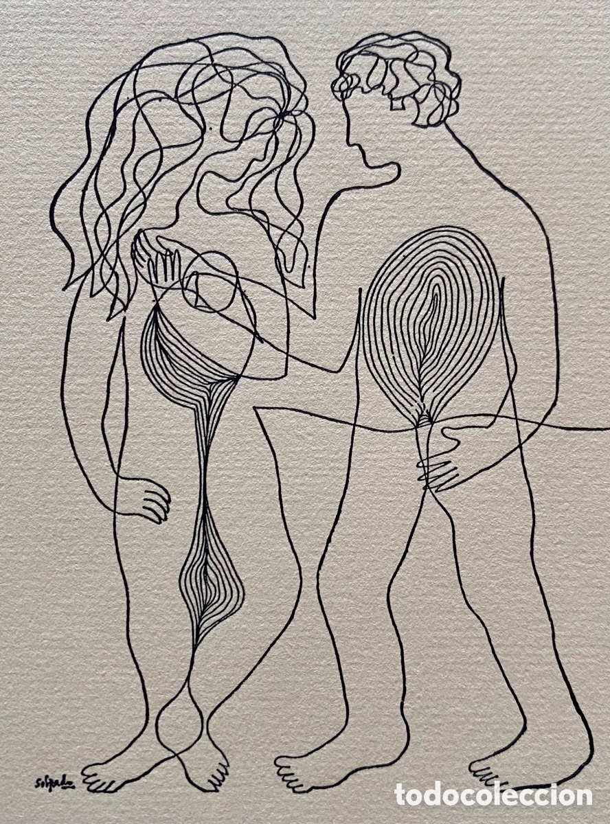 Arte: Litograf&iacute;a Pedro Sobrado pareja - Foto 3