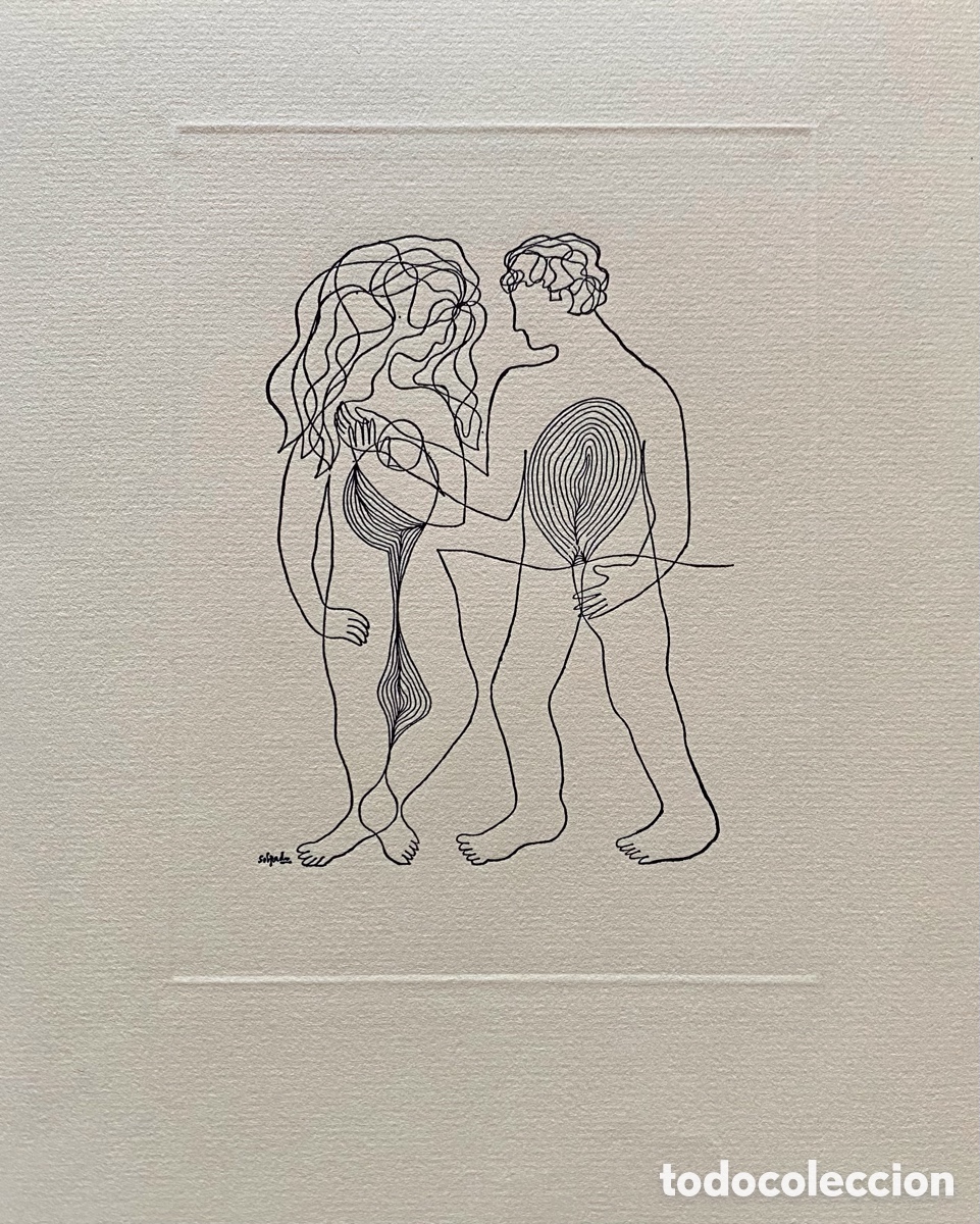 Arte: Litograf&iacute;a Pedro Sobrado pareja - Foto 1