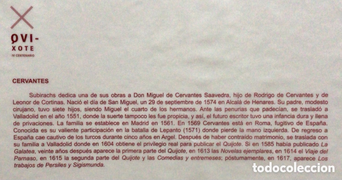 Arte: Litograf&iacute;a Cervantes Subirachs - Foto 7