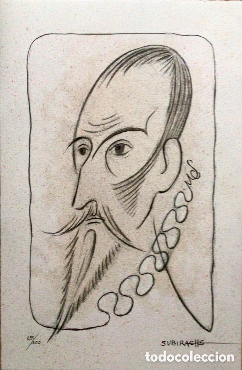 Arte: Litograf&iacute;a Cervantes Subirachs - Foto 1