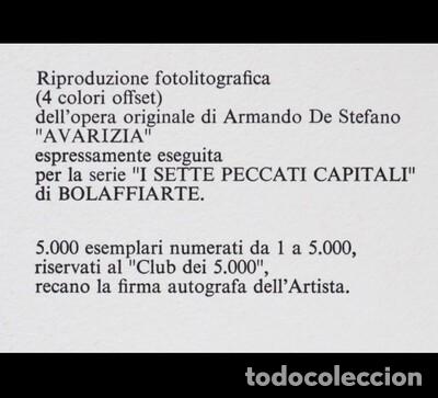 Arte: Armando De Stefano &ndash; &ldquo;Avaricia&rdquo; (1978) - Foto 6