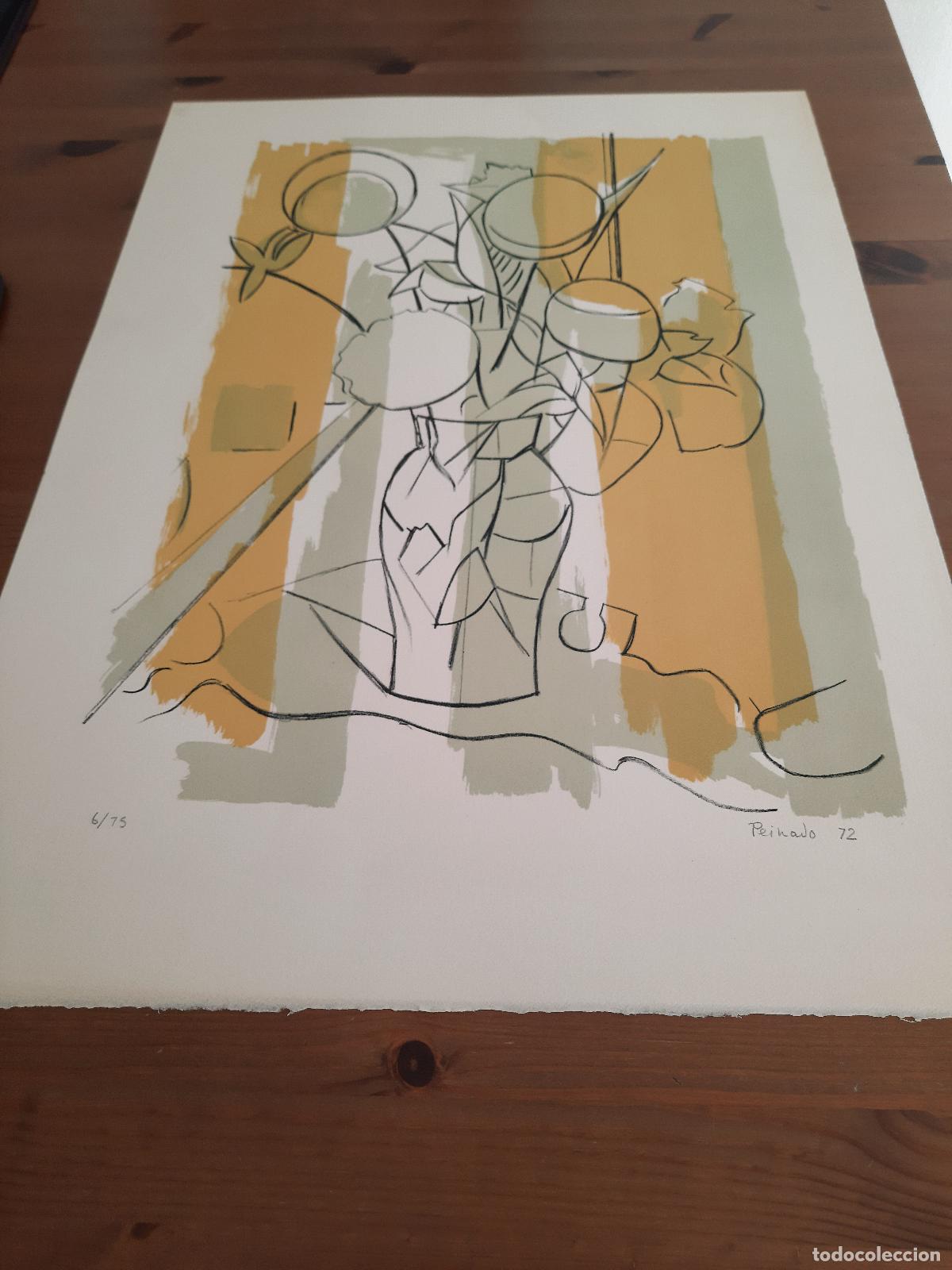 Arte: LItograf&iacute;a Joaqu&iacute;n Peinado, &rdquo; Florero &rdquo; . - Foto 1