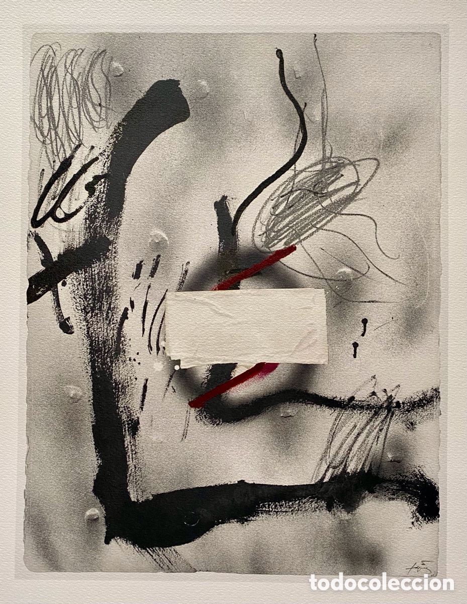 Arte: Litograf&iacute;a Antoni Tapies - Foto 2