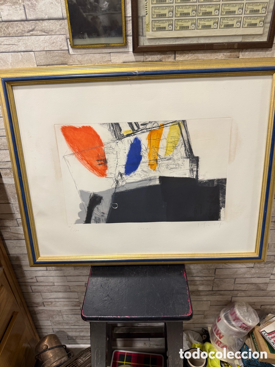 Arte: Litograf&iacute;a de Joaqu&iacute;n capa arte abstracto - Foto 1