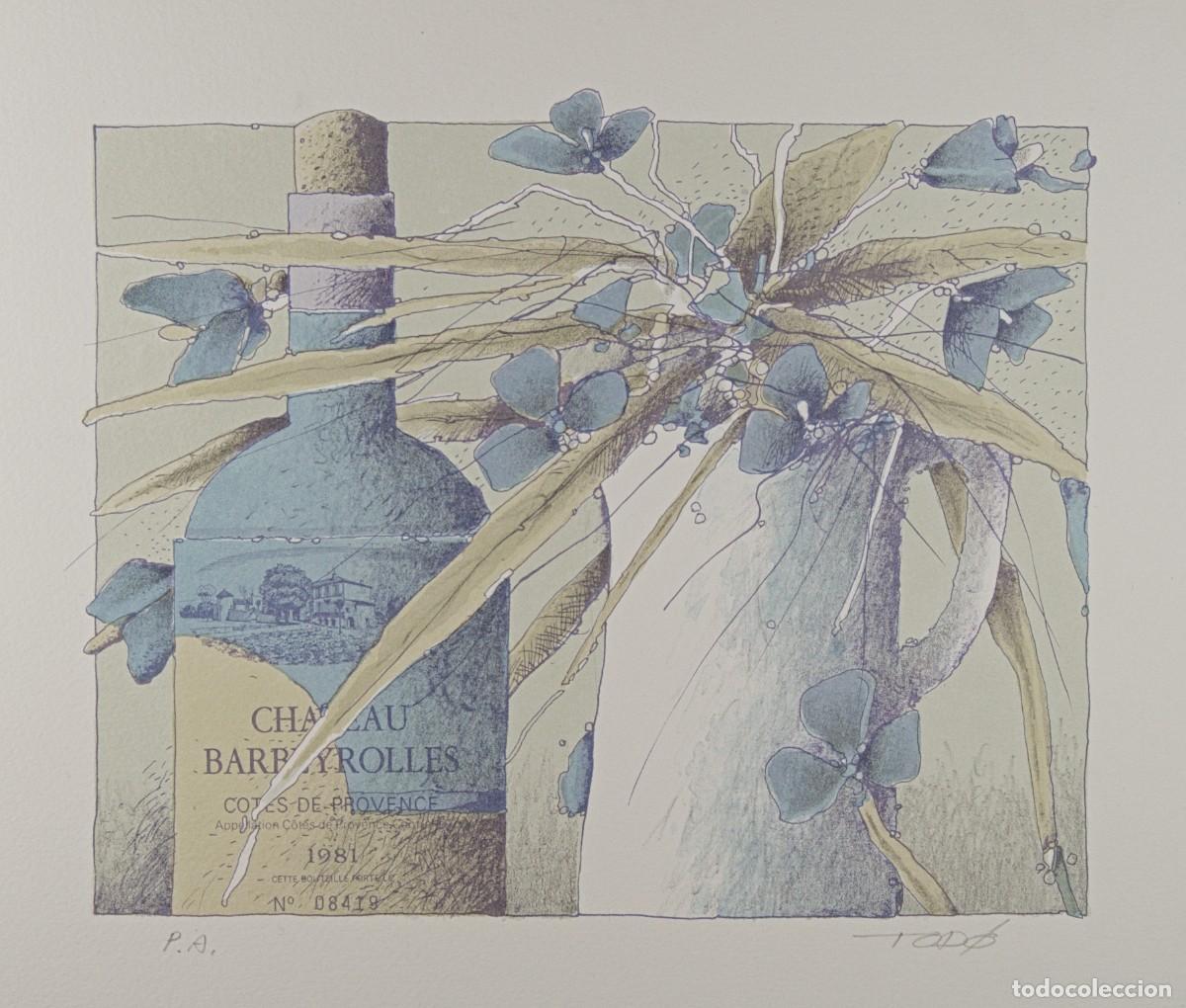 Arte: FRANCESC TOD&Oacute; / BODEG&Oacute;N CON BOTELLA Y JARR&Oacute;N / CONJUNTO DE PROCESO LITOGR&Aacute;FICO - Foto 1