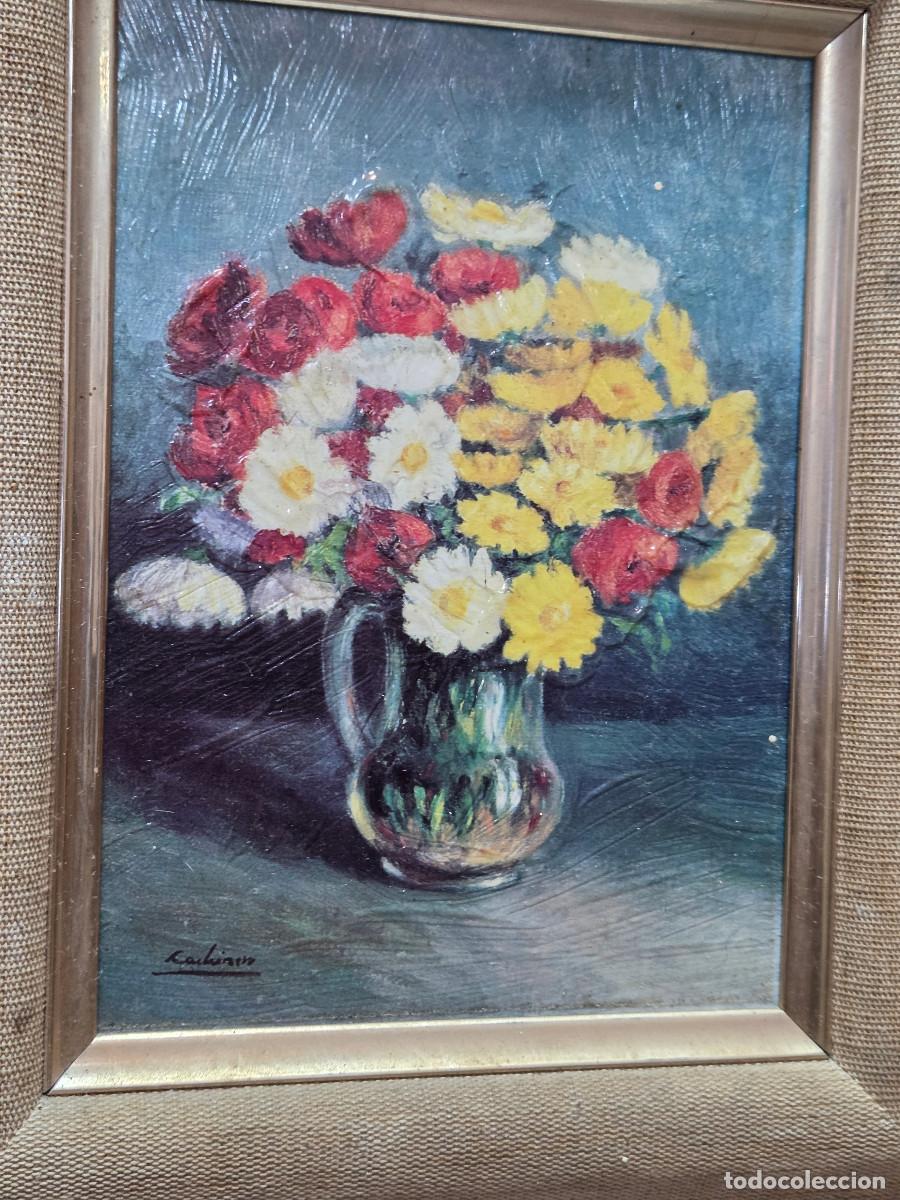 Arte: cuadro con litografia floreros - Foto 3