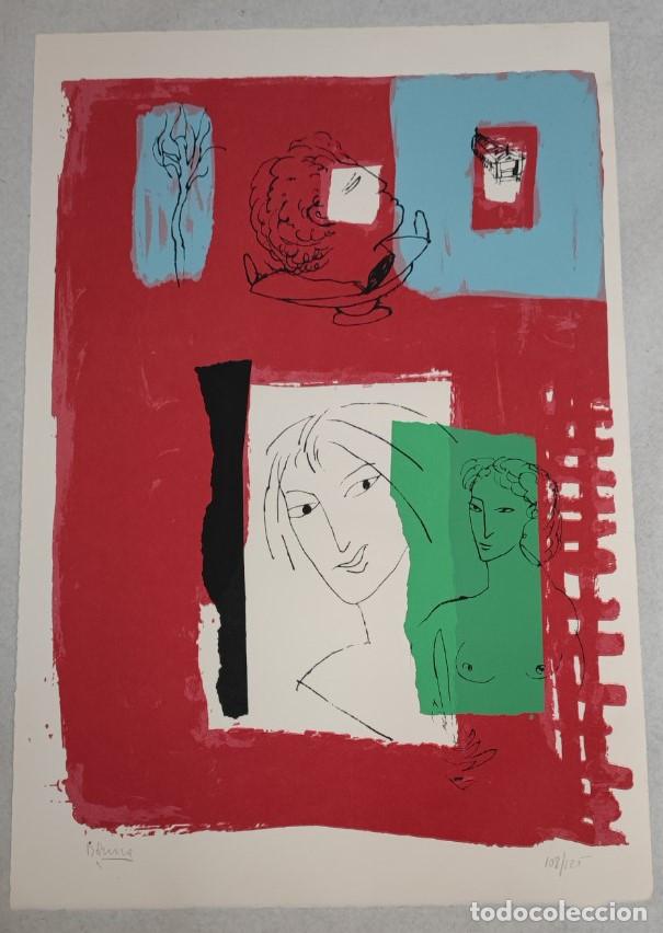 Arte: LITOGRAFIA O SIM. NUMERADA ESTILO ABSTRACTO, PAPEL GRUESO, VER FIRMA, BLUME ? POSIBILIDAD DE MARCO Y