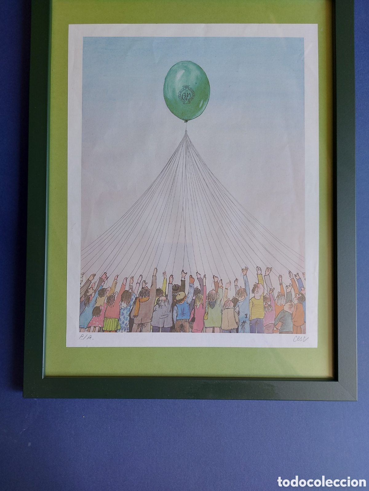 Arte: CESC &rdquo;PERSONAJES JUNTOS AL GLOBO&rdquo; LITOGRAFIA