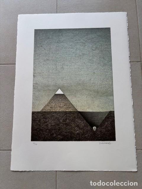 Arte: LITOGRAFIA JOSEP MARIA SUBIRACHS &rdquo;L&acute;&Agrave;NIMA&rdquo; 1995 75x54 cm