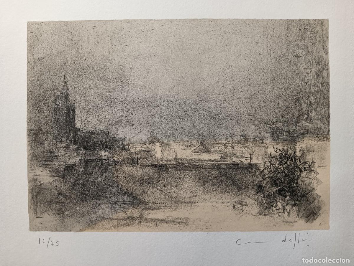 Arte: Carmen Laff&oacute;n (Sevilla 1934-C&aacute;diz 2021) litograf&iacute;a 2002 de 14x20 papel 38x28cms, firmada y /75