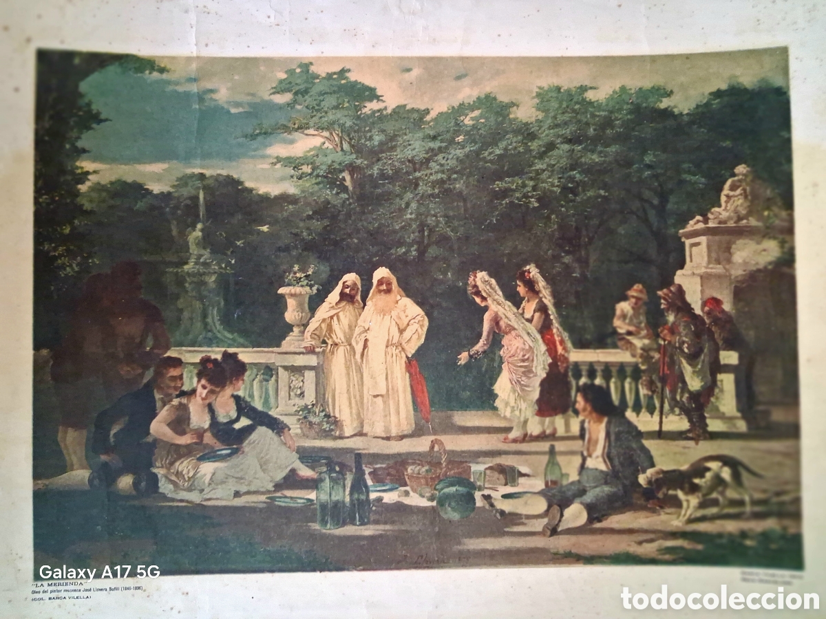 Arte: Litografia del pintor Josep Llovera Bofill, de la coleccion Banca Vilella 1965