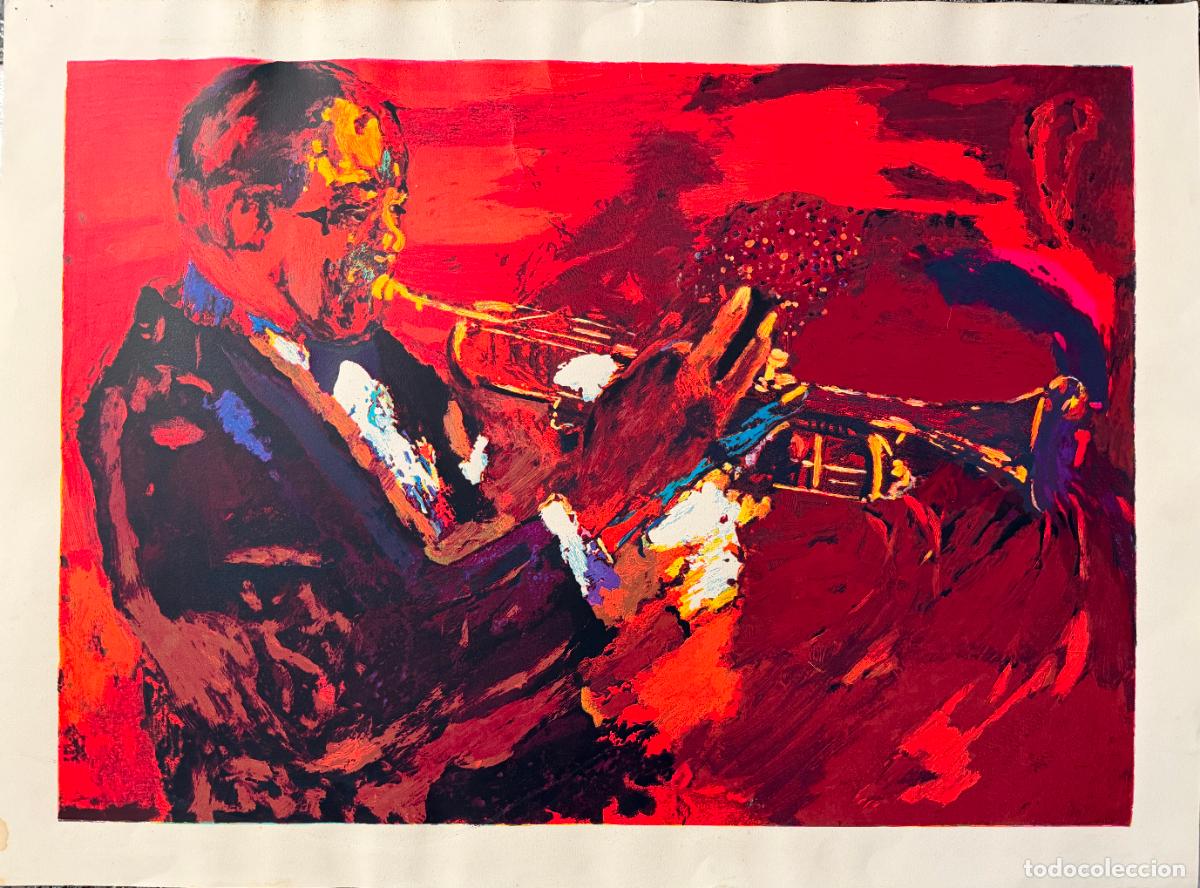Arte: Louis Armstrong , serigraf&iacute;a sin firmar , atribuida a LeRoy Neiman ,R687