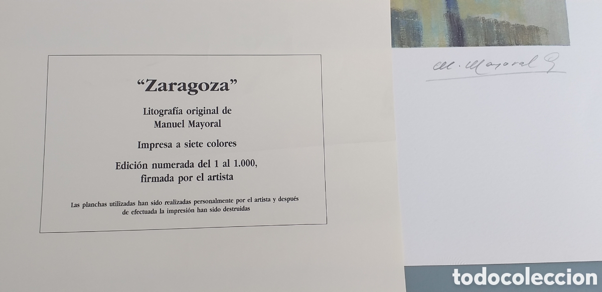 Arte: LITOGRAF&Iacute;A MANUEL MAYORAL &rdquo;ZARAGOZA&rdquo; - Foto 6