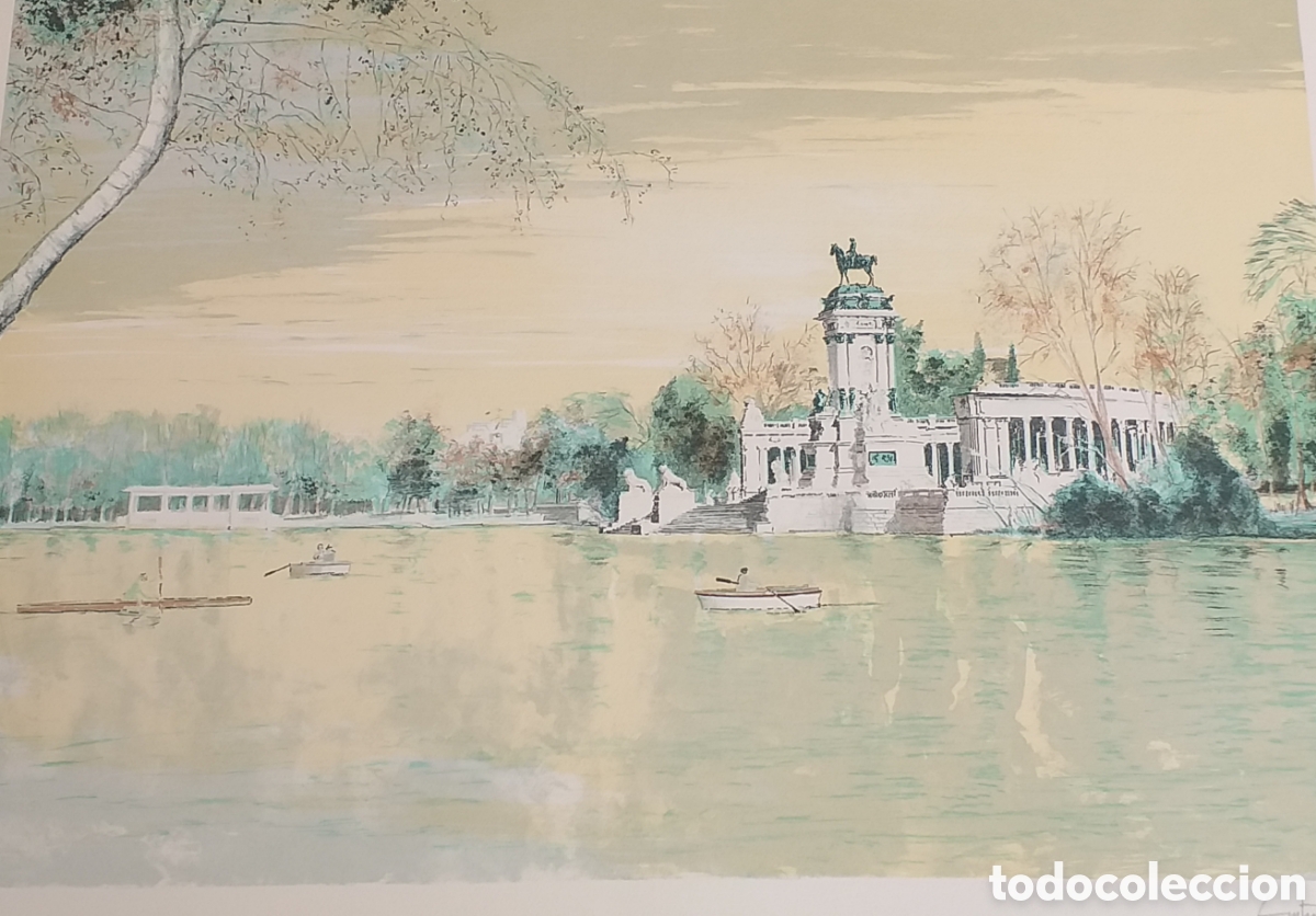 Arte: LITOGRAF&Iacute;A SERGIO CASTIGNANI &rdquo;PARQUE DEL RETIRO&rdquo; - Foto 2
