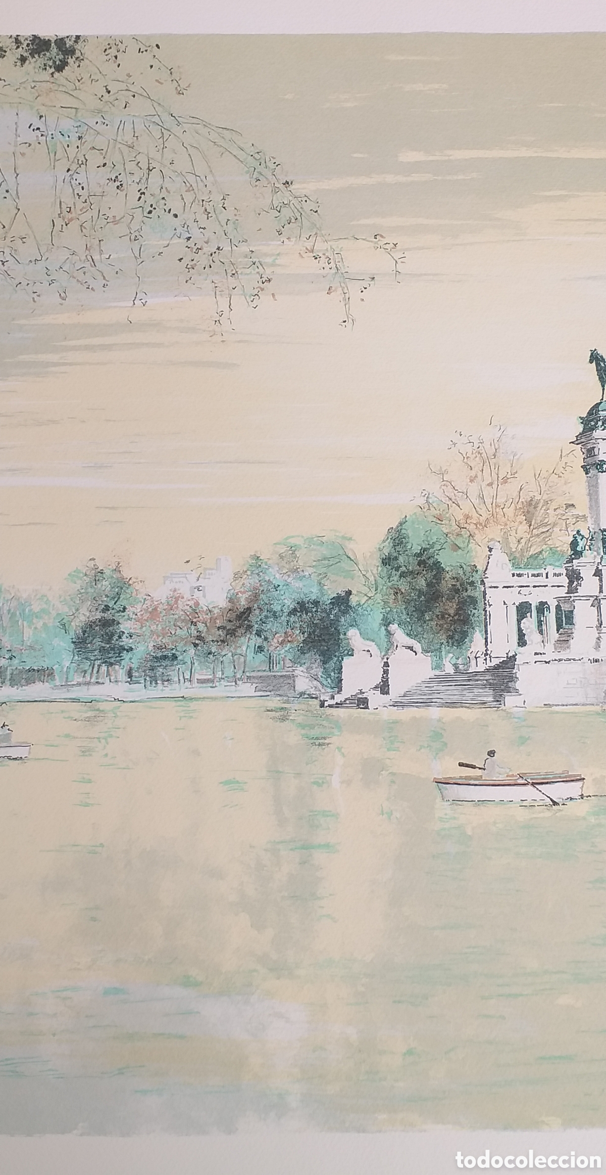 Arte: LITOGRAF&Iacute;A SERGIO CASTIGNANI &rdquo;PARQUE DEL RETIRO&rdquo; - Foto 4