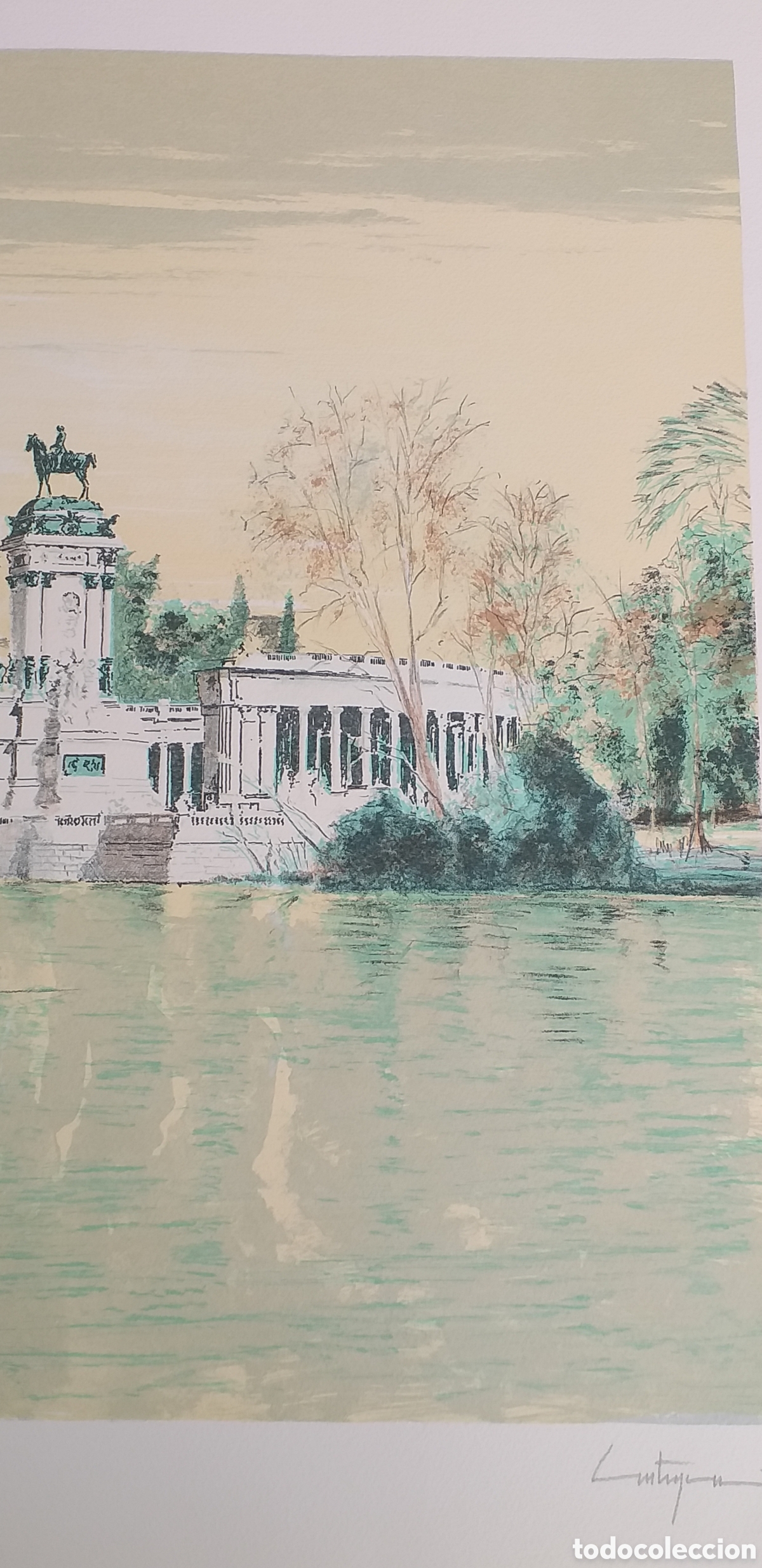 Arte: LITOGRAF&Iacute;A SERGIO CASTIGNANI &rdquo;PARQUE DEL RETIRO&rdquo; - Foto 5