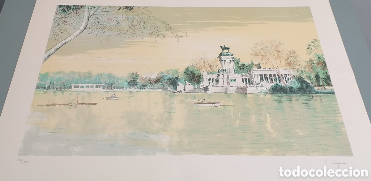 Arte: LITOGRAF&Iacute;A SERGIO CASTIGNANI &rdquo;PARQUE DEL RETIRO&rdquo; - Foto 1