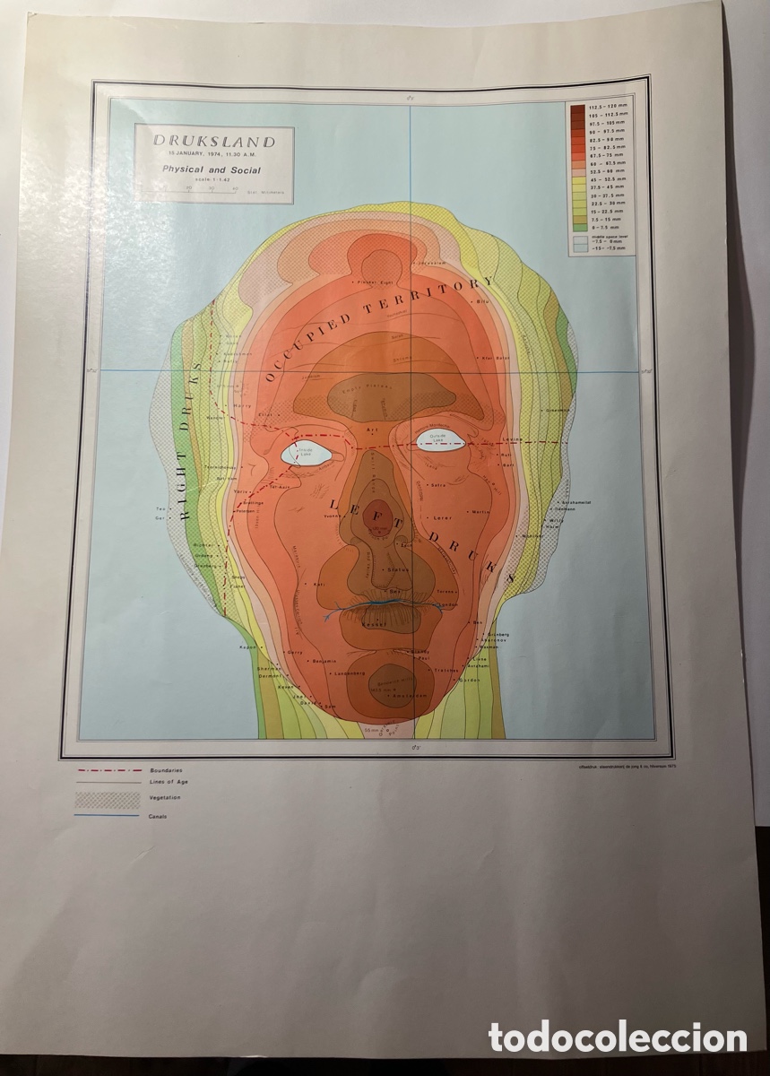 Arte: Michael Druk. Druksland. Litograf&iacute;a original. 1975