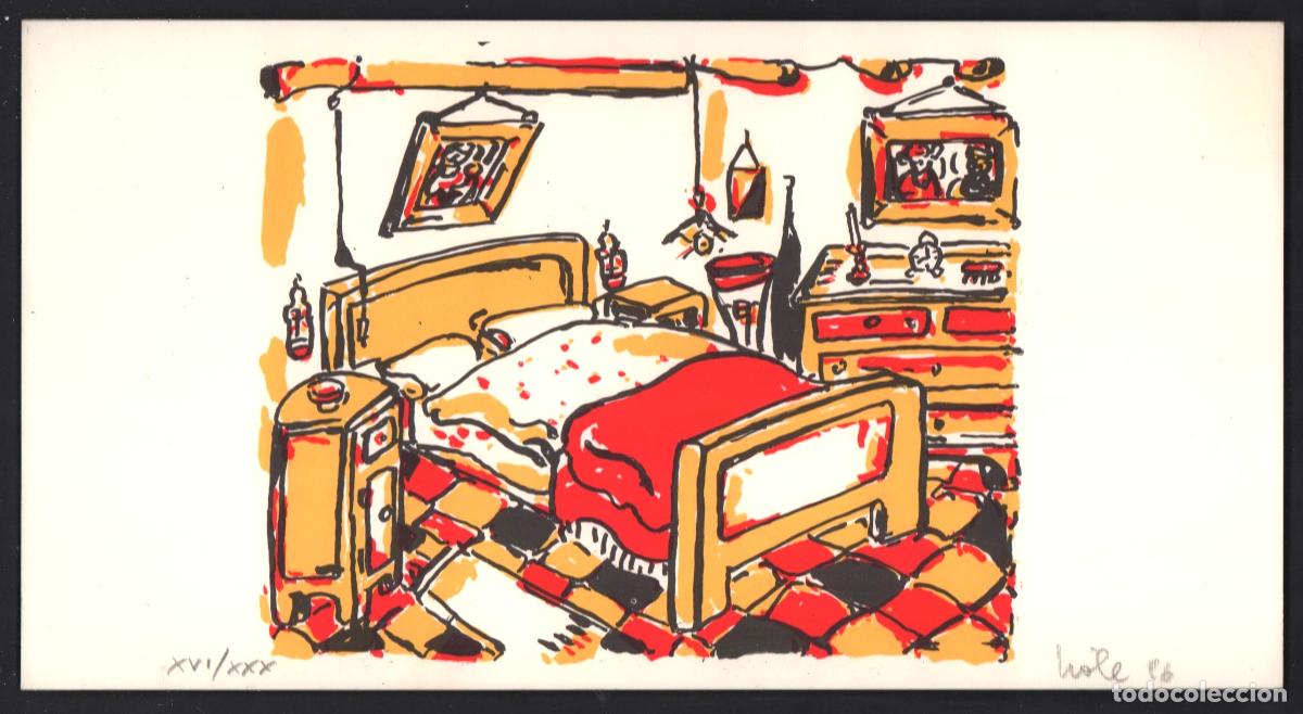 Arte: LUIGI VIOLA DORMITORIO LITOGRAF&Iacute;A ORIGINAL FIRMADA L&Aacute;PIZ ABAJO DERECHA NUMERADA XVI / XXX EJEMPLARES