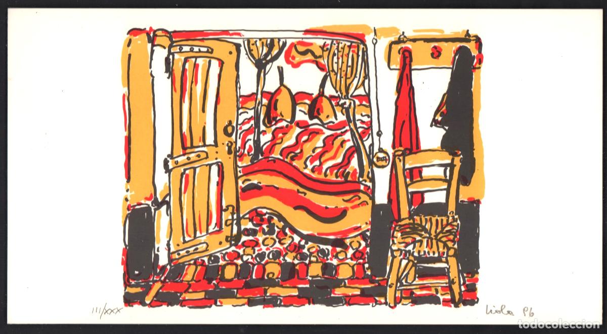 Arte: LUIGI VIOLA HABITACI&Oacute;N LITOGRAF&Iacute;A ORIGINAL FIRMADA L&Aacute;PIZ ABAJO DERECHA NUMERADA III / XXX EJEMPLARES