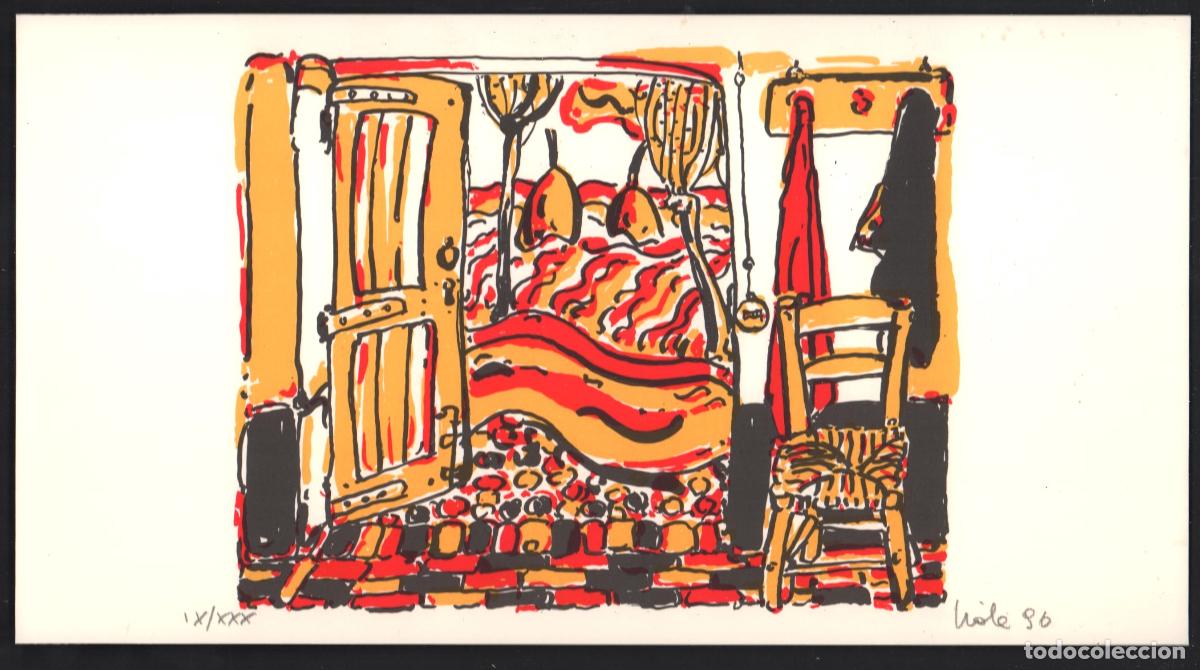 Arte: LUIGI VIOLA HABITACI&Oacute;N LITOGRAF&Iacute;A ORIGINAL FIRMADA L&Aacute;PIZ ABAJO DERECHA NUMERADA IX / XXX EJEMPLARES