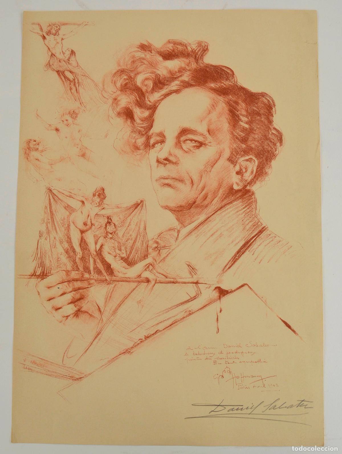 Arte: Daniel Sabater, autorretrato, impreso firmado a mano por el artista. 42,5x30cm