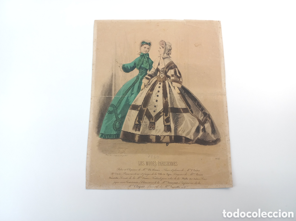 Arte: Les Modes Parisiennes. Litograf&iacute;a siglo XVIII. Moda.
