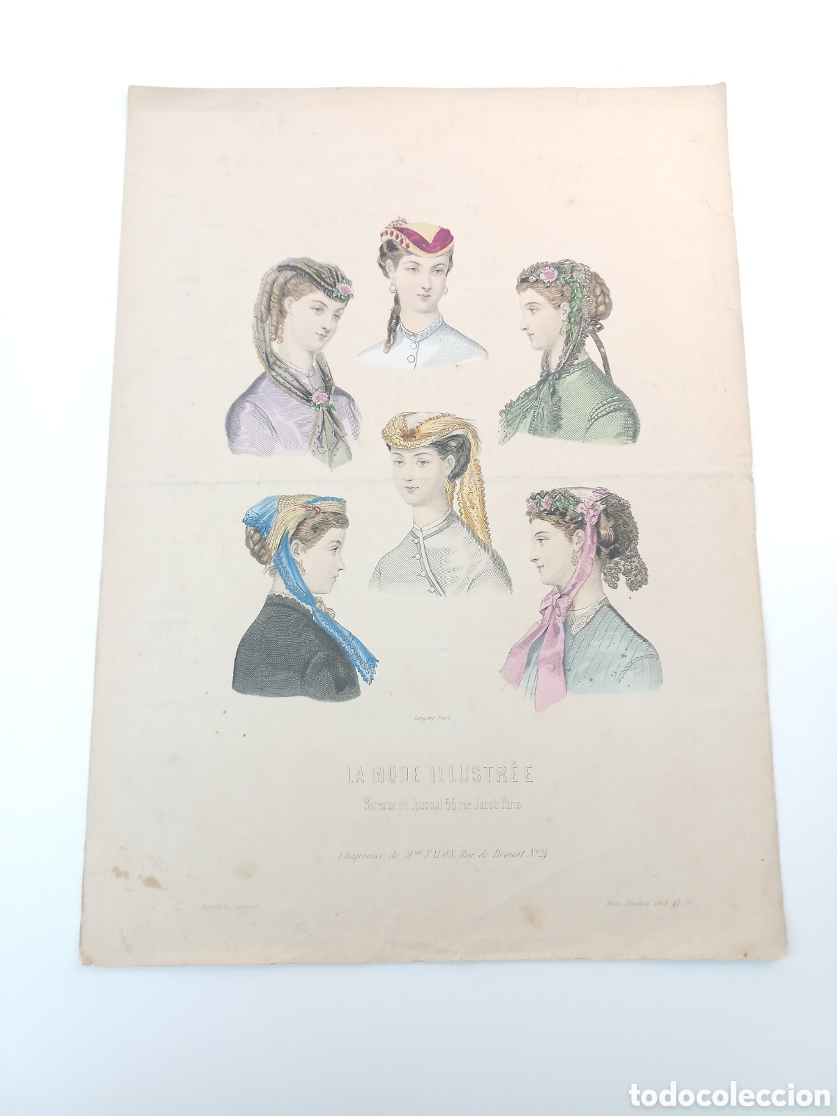 Arte: La Mode Illustree. 1868. Litograf&iacute;a. - Foto 1