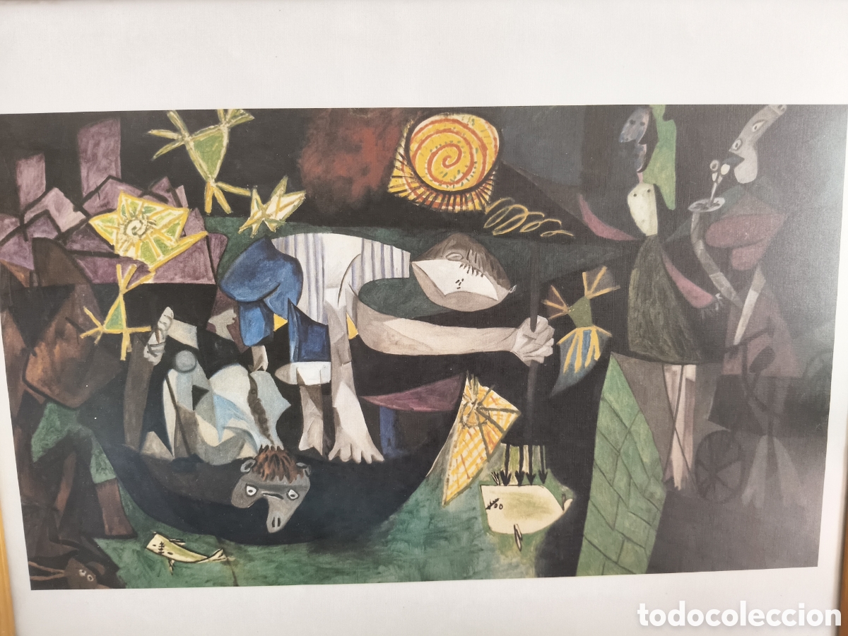 Arte: CUADRO CON LA PESCA NOCTURNA ANTIBES PICASSO - Foto 2