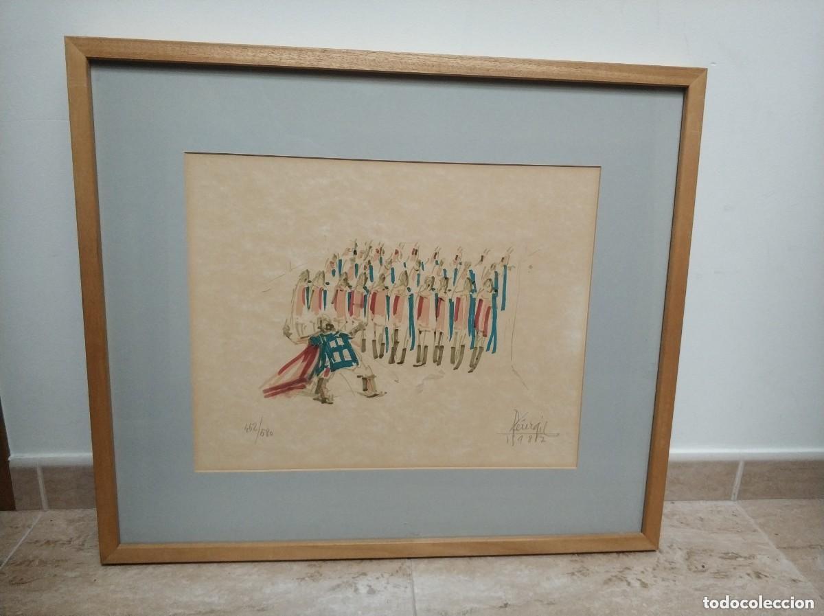 Arte: Preciosa litografia Moros y Cristianos numerada y firmada por Perezgil a&ntilde;o 1987