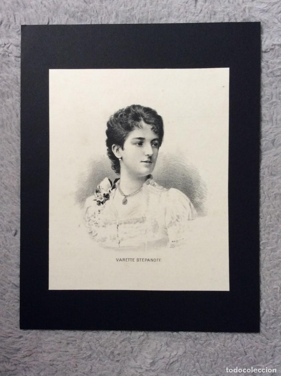 Kunst: Litografia do s&eacute;culo XIX - Varette Stepanoff ( Pianista russa )