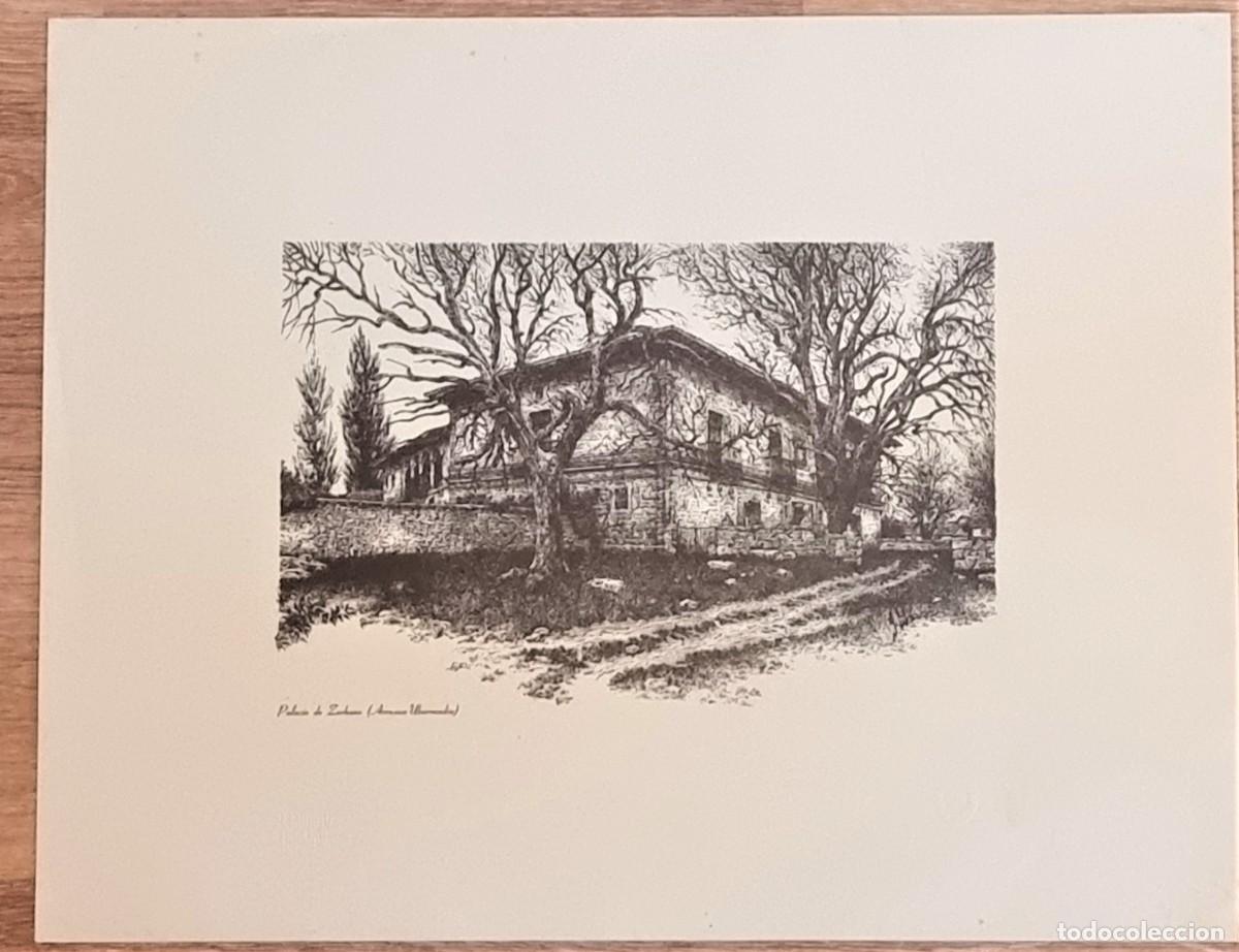 Arte: PALACIO DE ZURBANO - ARRAZUA-UBARRUNDIA (&Aacute;lava). 31x40 cm. DIBUJO de ALDAMA J.