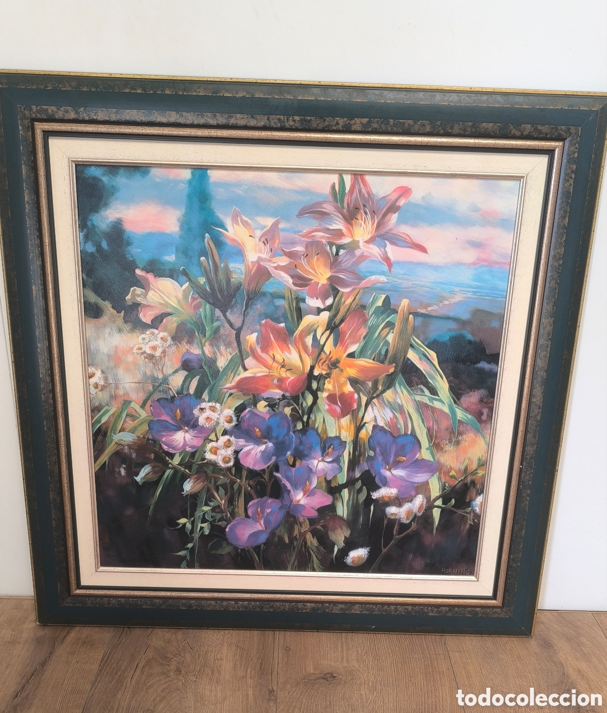 Arte: CUADRO LITIGRAFIA DE HORNING PLANTAS CON FLORES