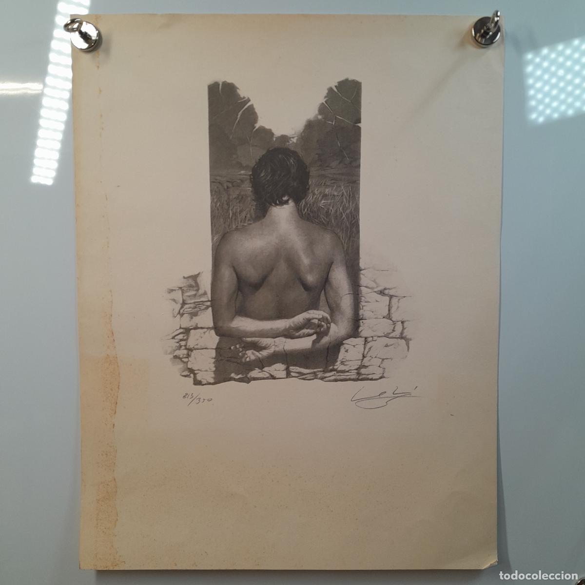 Arte: JOS&Eacute; MAR&Iacute; LLOBET. DESNUDO ESPALDA. LITOGRAF&Iacute;A NUMERADA 215/350. 1990 CA.