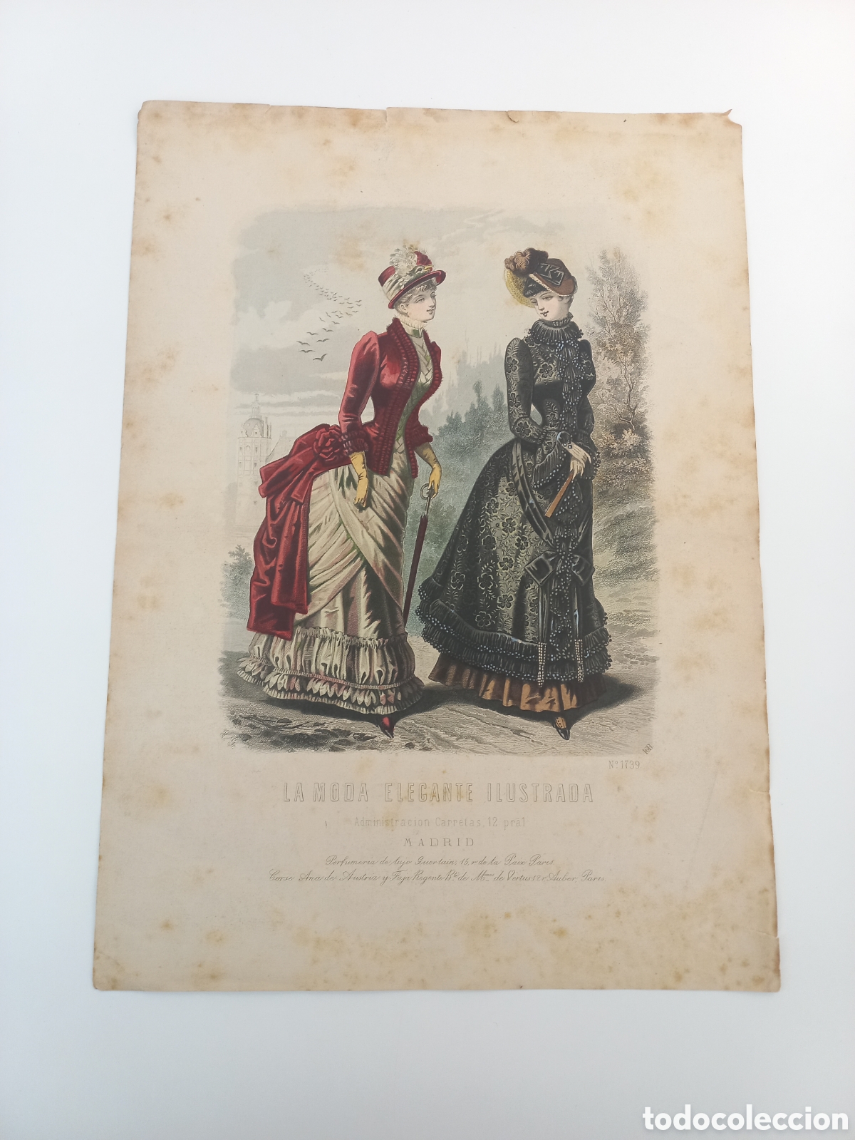 Arte: Litograf&iacute;a La Moda Elegante Ilustrada.