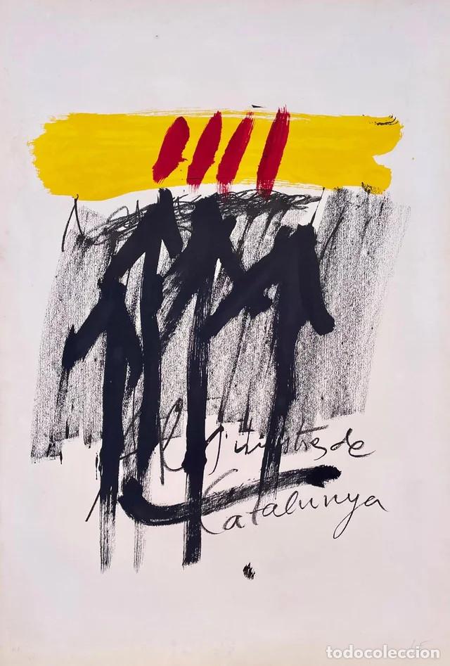 Arte: ANTONI T&Agrave;PIES &rdquo;Als Mestres de Catalunya&rdquo;, 1974- Litograf&iacute;a firmada y justificada