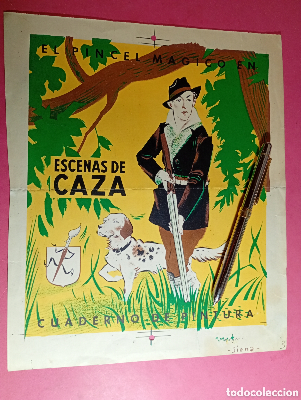 Arte: EL PINCEL MAGICO EN ''ESCENAS DE CAZA'' CUBIERTA DE UN CUADERNO DE PINTURA IMPRESO SIN GUILLOTINAR