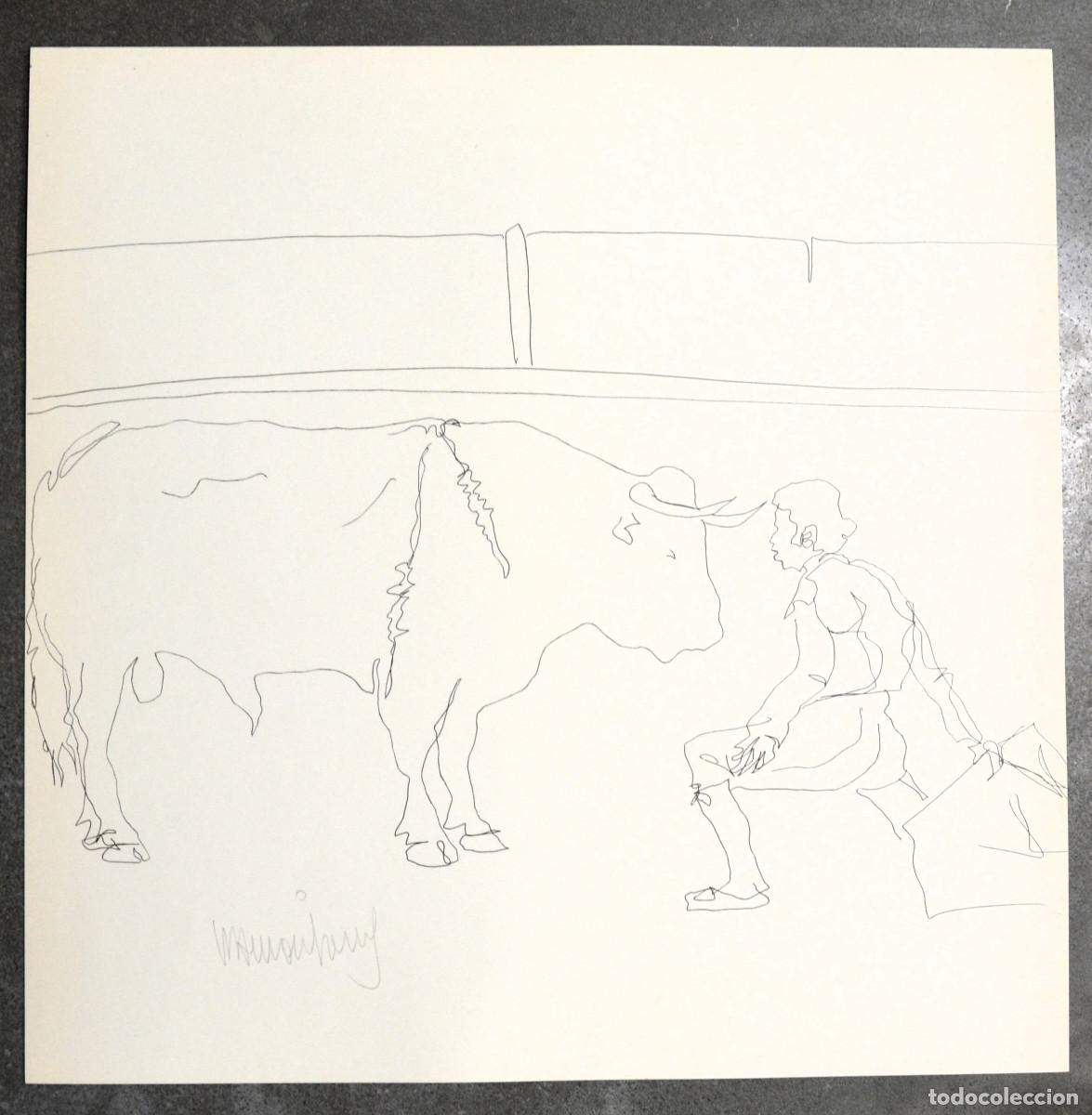 Arte: Ram&oacute;n Jes&uacute;s Vives. Litograf&iacute;a original, serie Gitanos. 1973. Toros. Toreo, Desplante.