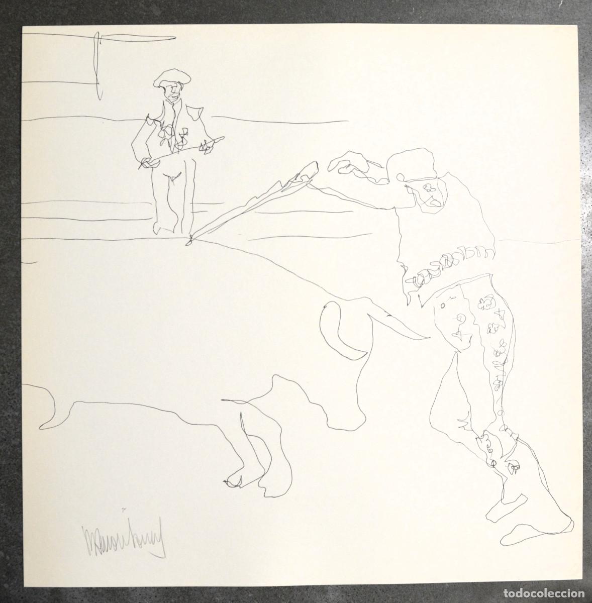 Arte: Ram&oacute;n Jes&uacute;s Vives. Litograf&iacute;a original, serie Gitanos. 1973. Toros. Miguel Torres El Fara&oacute;n. Torero.