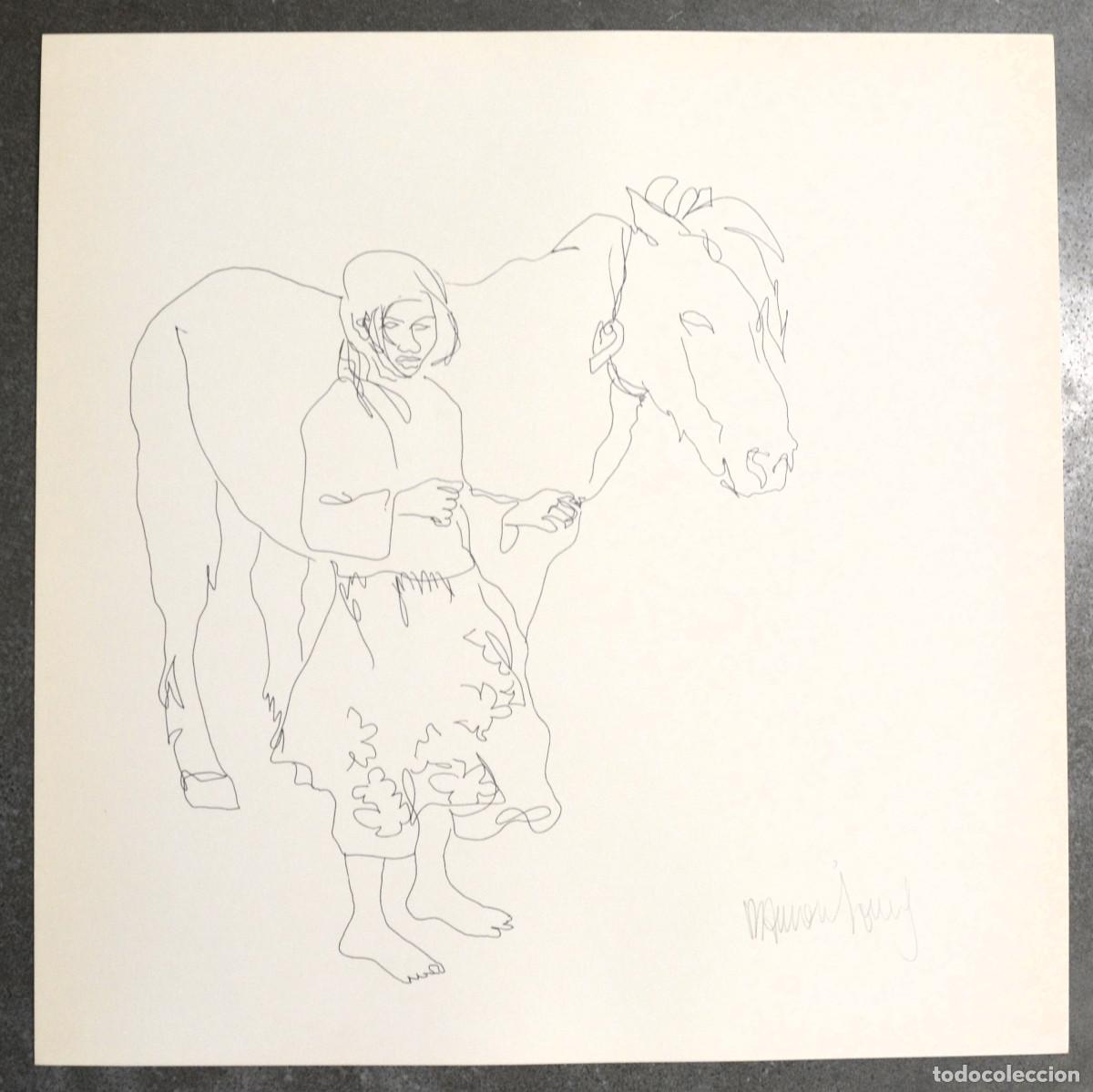 Arte: Ram&oacute;n Jes&uacute;s Vives. Litograf&iacute;a original, serie Gitanos. 1973. Ni&ntilde;a y Caballo.
