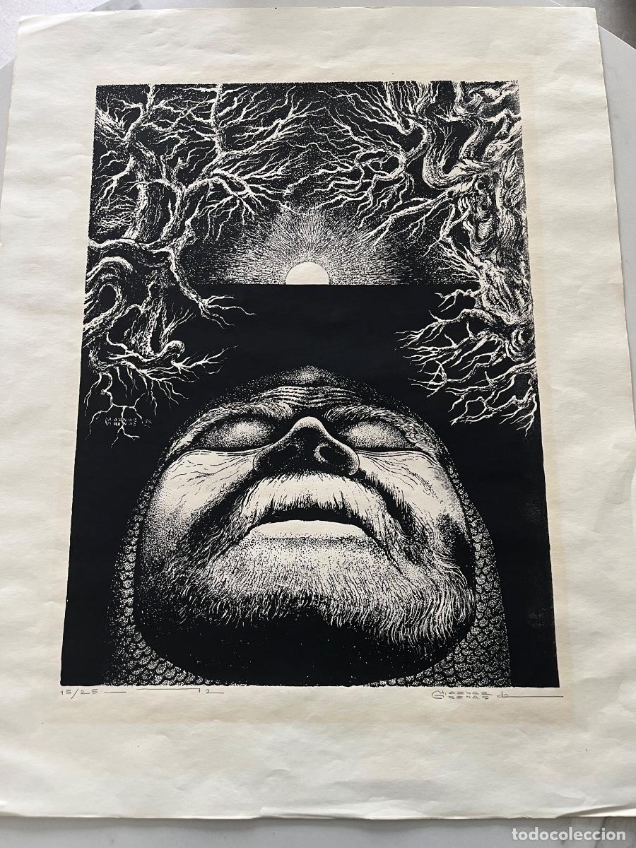Arte: Antigua litograf&iacute;a de Manuel Aznar Arenas. A&ntilde;o 1972