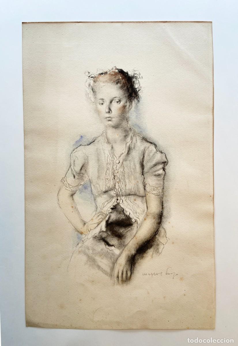 Arte: JOSEP MARIA MALLOL SUAZO (1910-1986). Figura femenina. Litograf&iacute;a firmada a l&aacute;piz. 48 x 39 mm. S. XX
