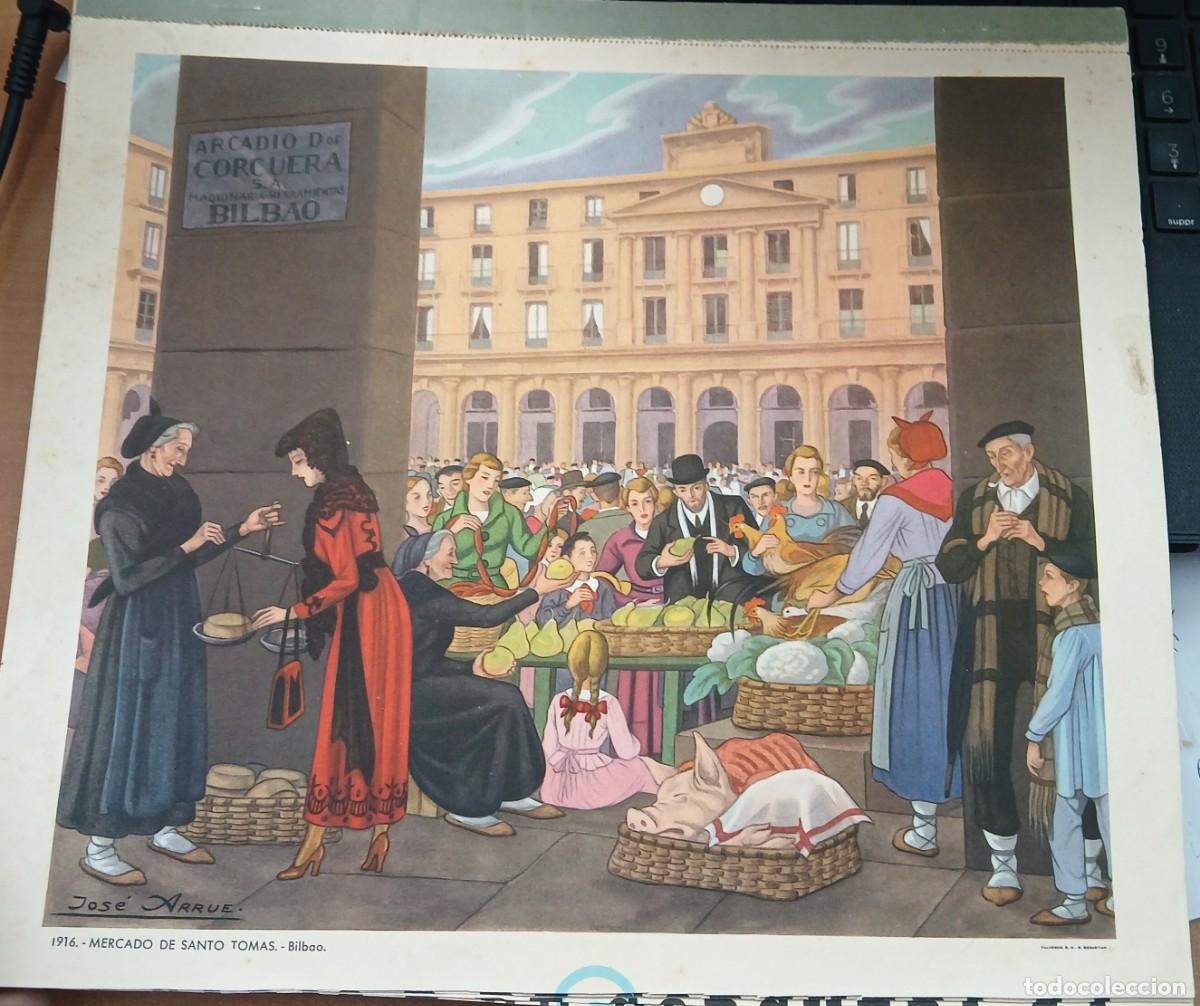 Arte: 4 LITOGRAFIAS ORIGINALES JOSE ARRUE ANOS 50 PUBLICIDAD ARCADIO DE CORCUERA ANO COMPLETO SIN FALDON.