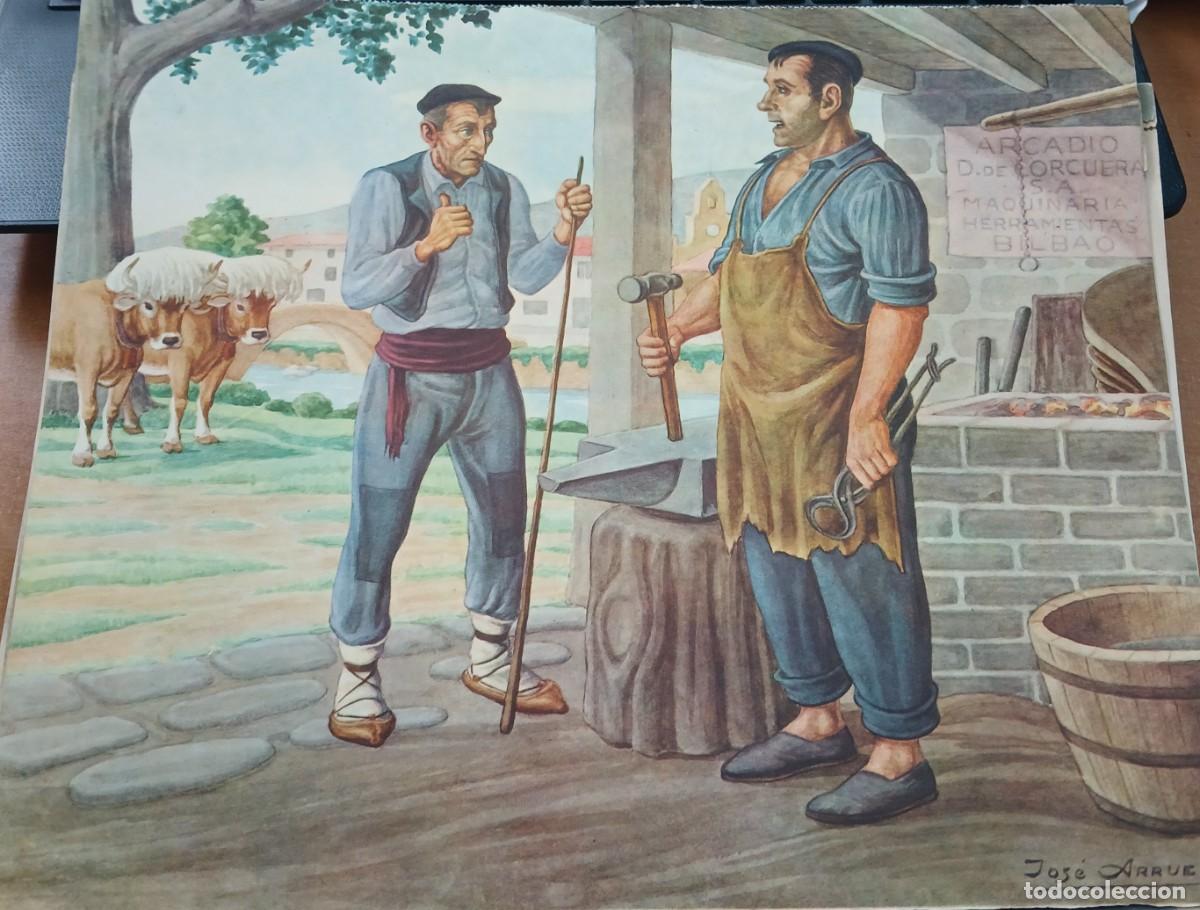 Arte: LITOGRAFIA ORIGINAL JOSE ARRUE ANOS 50 PUBLICIDAD ARCADIO DE CORCUERA BILBAO .