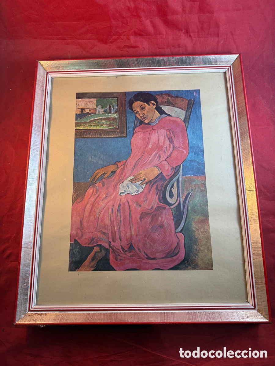 Arte: Reproducci&oacute;n de un cuadro de Paul Gauguin titulado La siesta (La sieste).