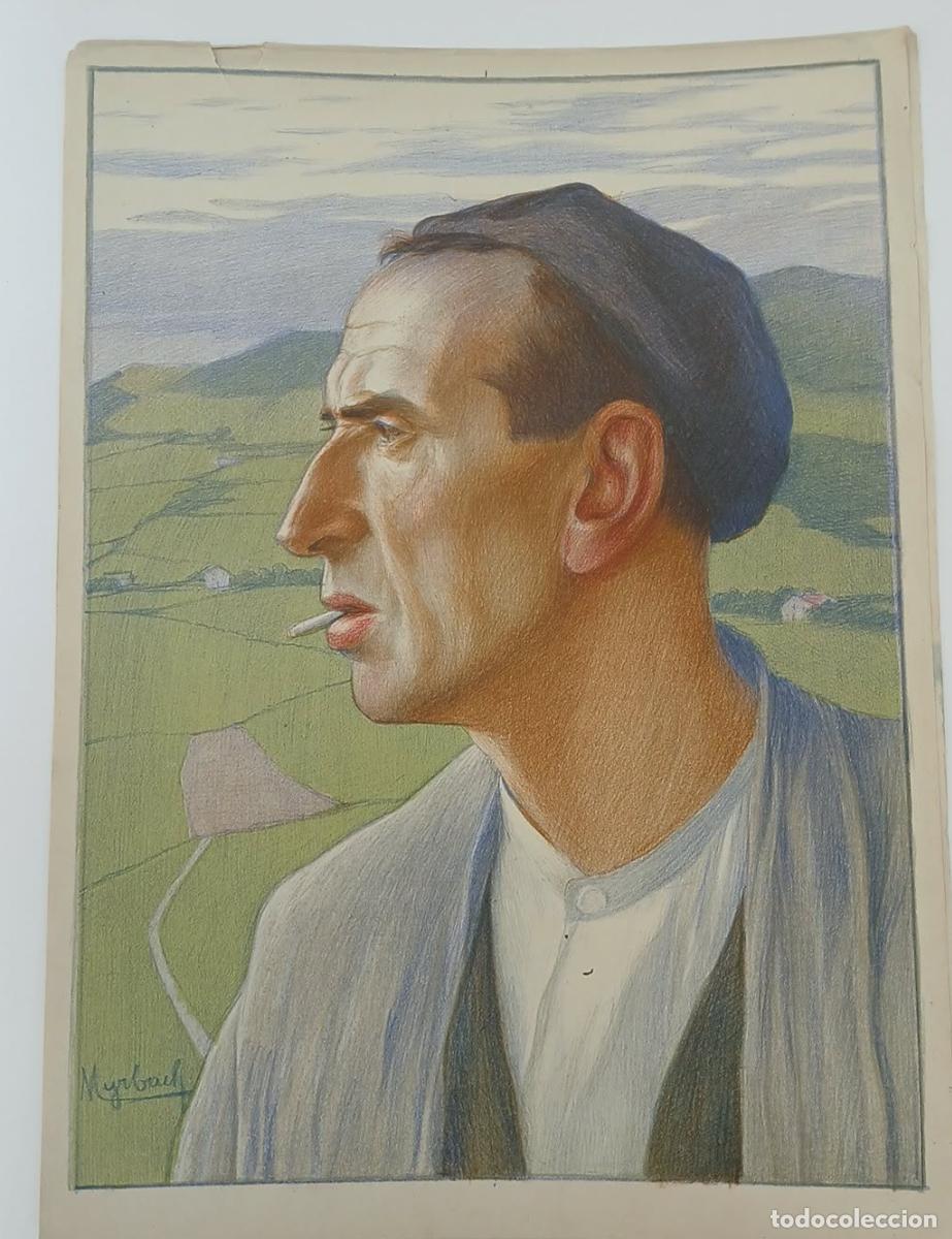 Arte: LITOGRAFIA ORIGINAL ALDEANA VASCA FELICIAN VON MYRBACH ANOS 30