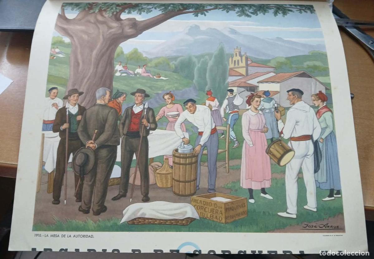 Arte: LITOGRAFIA ORIGINAL JOSE ARRUE ANOS 50 PUBLICIDAD ARCADIO DE CORCUERA BILBAO .